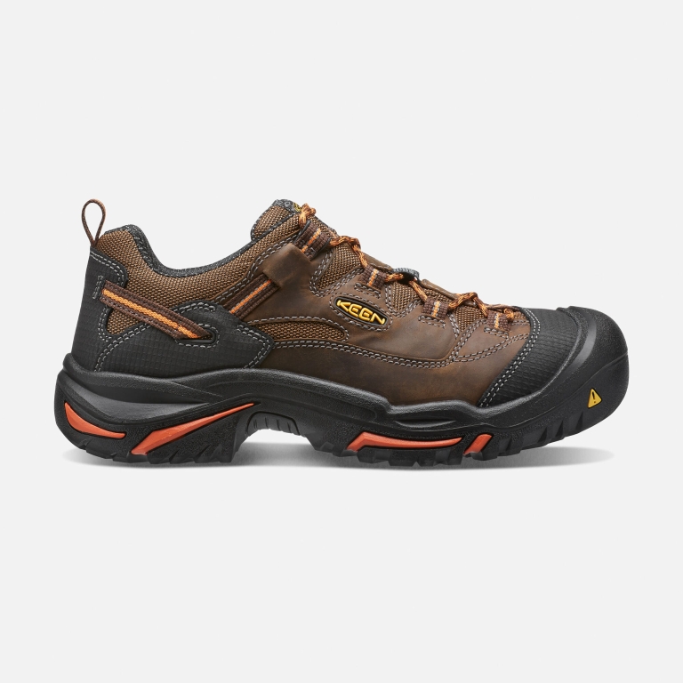 Keen Braddock Low Soft Toe Shoes - Men's Orange Footwear